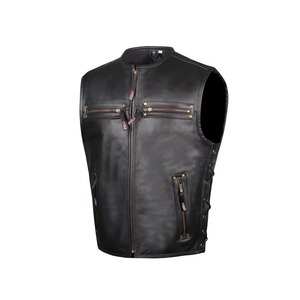 Chaleco de Cuero Sintético sin Mangas para Hombre, Reversible, Transpirable, Talla Grande, Informal, Color Sólido, Lana de Cordero, Prenda Exterior OEM - Product Image 3
