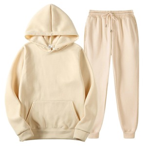 Venta al por mayor de los hombres de talla grande en blanco de lana chándal de entrenamiento Jogging Activewear Sudadera con capucha Jogger Set Winter Sweat Suits Conjunto - Product Image 1