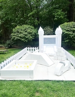 Ensemble de Jeu Souple en Mousse pour Enfants Blanc, Intérieur Extérieur, Location pour Anniversaire, Équipement de Jeux Doux avec Château Gonflable