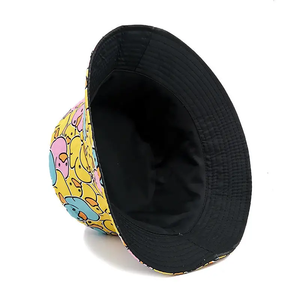 Chapeau bob réversible noir et or vieilli 100% coton avec logo brodé sur le devant, unisexe, streetwear, décontracté - Product Image 3