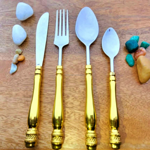 El juego de cubiertos hechos a mano más vendido para el almuerzo y la cena de boda, juego de cubiertos Premium hechos de acero y latón por el fabricante indio - Product Image 2