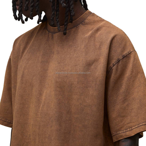 T-shirt personnalisé délavé à l'acide, effet usé, en coton biologique respirant, style urbain durable, personnalisation OEM - Product Image 4