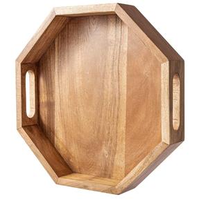 Bandeja de madera Accesorios de cocina con asa y forma hexagonal Servicio de alimentos disponible a un precio asequible - Product Image 3