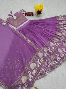 Launch New Heavy Embroidery Sequence Work Navratri Special Faux Georgette <b>Fabric</b> Lehenga Choli for <b>Indian</b> & Pakistani Clothing - Product Image 6