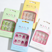 Boîtes d'emballage personnalisées en gros pour faux ongles, boîtes de présentation en papier pour ongles, boîtes cadeaux réutilisables pour faux ongles