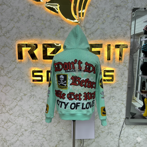 Sweat à capuche zippé pour hommes de Style professionnel qualité supérieure 100% coton fabriqué en usine bouffée imprimé pas cher prix le plus demandé - Product Image 6