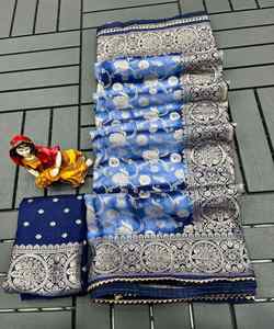 Listo para usar Kanjivaram Silk Saree Georgette Blusa para uso tradicional indio Ocasión de fiesta-EthnicGarment Marca Precio bajo - Product Image 3