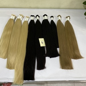 Pelo lacio sedoso de Color negro y marrón, Combo de moda, cabello virgen peruano sin procesar, a granel vietnamita, venta al por mayor - Product Image 6