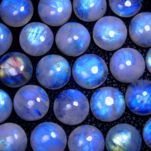 Venta al por Mayor de Dhorgems, Piedra Lunar Arcoíris Natural, Cabujón, Corte Redondo, Efecto de Cambio de Color, para Joyería - Product Image 1