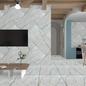 Azulejos vitrificados de porcelana esmaltada de 600x1200mm, acabado mate Avario gris, azulejos de suelo y pared de gran formato para interiores modernos - Product Image 3