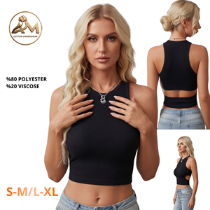 <b>Women's</b> Ribbed <b>Knit</b> Cropped <b>Tank</b> <b>Top</b> Crew Neck Sleeveless Slim Fit Crop Tee - Product Image 1