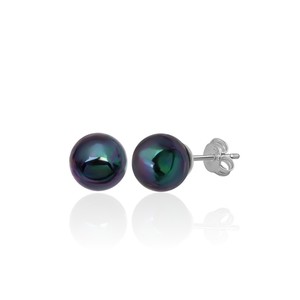 Pendientes de Plata de Ley 925 con Perla de Concha de 8 mm, Forma Perfecta, de Mallorca, Turquía, Recién Llegados - Product Image 1