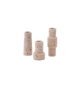 Porte-bougie en marbre travertin massif, construction robuste et lourde, accessoire de décoration d'intérieur haut de gamme - Product Image 6