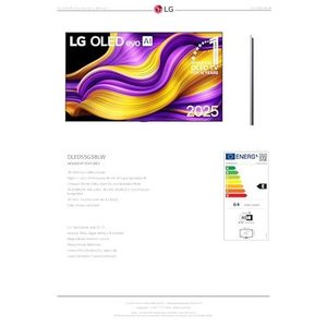 Téléviseur OLED intelligent 4K de 55 pouces (139 cm) avec taux de rafraîchissement de 120 Hz et écran haute résolution - Product Image 1