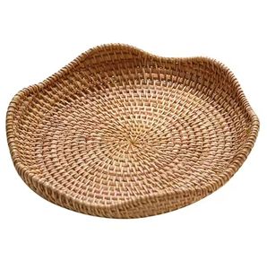 Plateau de service au design moderne fabriqué à partir de rotin Restaurant Home Tea Party and Gifting Supply Light Brown Color Bowl Storage Tray - Product Image 6