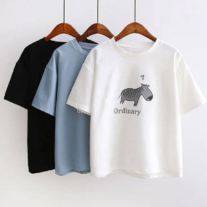 เสื้อยืดสตรีทแฟชั่นแขนสั้นผ้าคอตตอนทรงหลวมสำหรับ100% เสื้อทรงพอดีตัววัสดุดีที่สุดออกแบบโลโก้ได้ตามต้องการ - Product Image 5