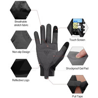 Guantes de Ciclismo de Montaña de Cuero de Alta Calidad con Capacidad de Pantalla Táctil, Resistentes al Desgaste para las Cuatro Estaciones, Guantes de Carreras Unisex para Exteriores