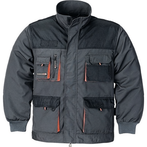 Veste pour homme gris foncé/noir/orange taille 52 avec autocollants et lumières réfléchissants promotionnels - Product Image 2