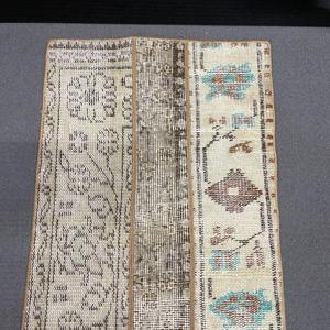 1.7x5.6 ft Rug, Vintage Turkish Rug, <b>Brown</b> <b>Wool</b> Rug - Product Image 3