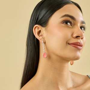 Boucles d'oreilles pendantes en zircon 185318, motif goutte d'eau, en alliage de zinc, pour soirée - Product Image 1