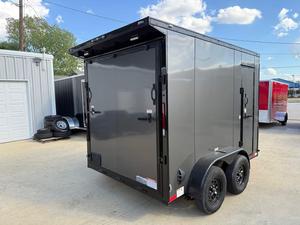 7x10 TA V-Nose Enclosed <b>Cargo</b> <b>Trailer</b> Black Dual Axle 1001-2000 kg Payload - Product Image 4