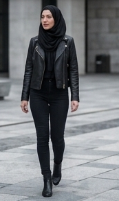 <b>Women</b> Genuine <b>Leather</b> <b>Moto</b> <b>Jacket</b> Full Sleeve Stand Collar Zipper Closure Solid Color Summer Wear - Product Image 3