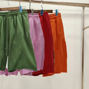 Custom Streetwear <b>Mens</b> 100% Cotton Solid Sweat <b>Shorts</b> <b>Lightweight</b> Breathable Quick Dry Elastic Waist Casual Athletic Summer - Product Image 1