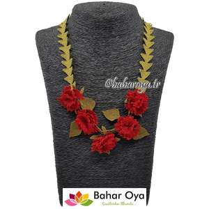 İğne Oyası Merdiven Karanfil Kolye Kırmızı Colgantes y dijes de moda Producto - Product Image 1