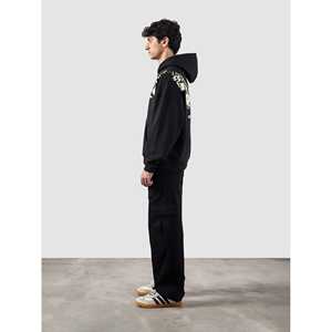 Sudadera con capucha de punto con estampado floral sólido, diseño con cremallera, talla XL, estilo hip-hop, corte holgado, lavado enzimático, bordado 3D, teñido en prenda, serigrafiado. - Product Image 5