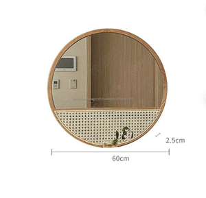 Espejo colgante de madera para pared, Mimbre natural, decoración moderna, gran oferta, fabricante - Product Image 4