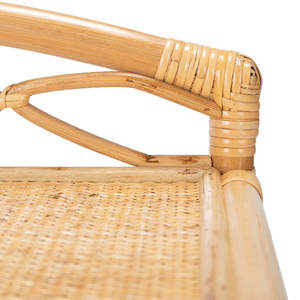 Mesita de noche W de mimbre minimalista moderna de 18,5 pulgadas, madera maciza, 2 cajones, características inteligentes que incluyen carga inalámbrica para uso en apartamentos - Product Image 6