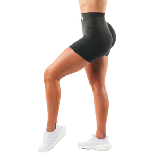 Shorts de sport pour femmes, noirs, sans couture, taille haute, contrôle du ventre, extensibles, pour la salle de sport, l'entraînement, le yoga, la remise en forme - Product Image 2