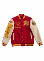 Veste en cuir de haute qualité, manches en cuir, logo personnalisé OEM, broderie, manches en cuir, veste de baseball varsity