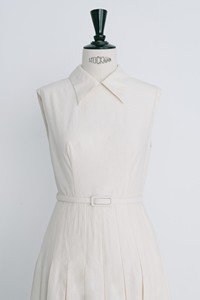 Meilleure vente Robe longue pour femme avec petite ceinture ROBE MIDI PLISSÉE EMILIA Étiquettes personnalisées en coton jacquard fleuri Vêtements d'été - Product Image 5