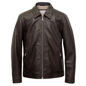 Automne hiver hommes décontracté fermeture éclair enduit toile cuir chasse veste mince à manches longues respirant mode - Product Image 1