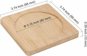 Juego de posavasos de madera de bambú duradero ecológico posavasos clásicos elegantes para el hogar y la Oficina alfombrillas naturales decoración del hogar - Product Image 3