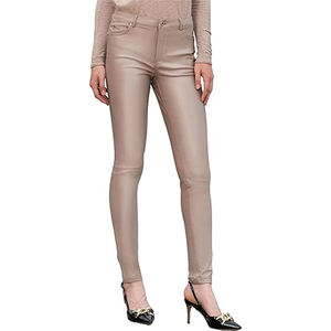 Leggings décontractés en similicuir de haute qualité pour femmes jegging extensibles avec poches tailles régulières fabricant personnalisé usine - Product Image 4