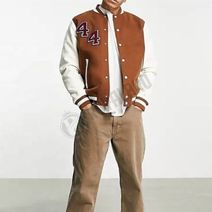 Sweat-shirt universitaire en chenille avec patch, neuf, veste de baseball personnalisée, en cuir de vache imperméable, 100 % coton - Product Image 3