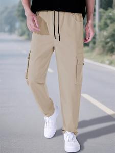 กางเกงคาร์โก้สำหรับผู้ชายกางเกงวิ่งขาตรงแบบลำลองมีกระเป๋าหลายแบบดีไซน์ตามสั่ง - Product Image 6