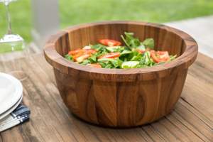 High Quality Rustic Acacia <b>Wood</b> <b>Salad</b> <b>Bowl</b> with Wide Lip Handcrafted Serving <b>Bowl</b> for <b>Salads</b> Fruits and Decor - Product Image 3