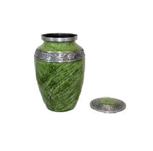 Venta caliente Nuevo diseño Urna de metal Color azul Urna de cremación Precio al por mayor La mayoría de las urnas de latón macizo para cenizas humanas Suministros funerarios - Product Image 6