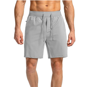 2025 New Design Grey <b>Men's</b> <b>Shorts</b> Elastic Waistband Drawstring Closure Polyester Quick-dry Breathable Casual Outdoor Side Split - Product Image 2
