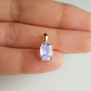 จี้เพชรพลอยแซฟไฟร์ทรงคุชชั่นทองคำแท้ 14k น้ำหนัก 1.3 กะรัต ของขวัญวันครบรอบสำหรับผู้หญิง พลอยประจำเดือนมิถุนายน สร้อยคอพลอย OEM - Product Image 4