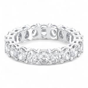 Anillo de Boda de Eternidad Completa con Diamante de Corte Ovalado de Moissanita de 3.00 Quilates E-F/VVS-VS, Hecho en Plata de Ley para Mujer - Product Image 2