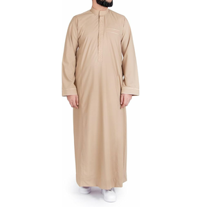 Vêtements islamiques pour hommes Jubbah Daffah Thobe pour musulmans arabes Dubaï Thobes élégants et respirants - Product Image 4
