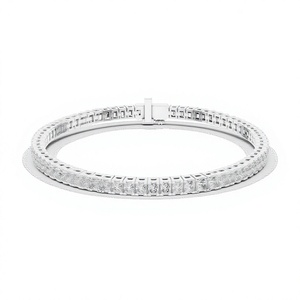 Bracelet tennis Pacho en moissanite taille brillant, argent 925 plaqué rhodium, sertissage griffe, tendance, certifié GRA, classique pour femme - Product Image 1