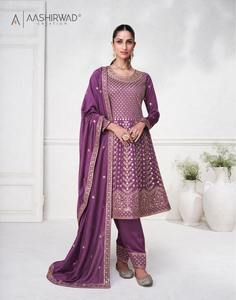Último diseñador de estilo pakistaní Faux Georgette seda bordado secuencia trabajo Salwar traje de Fab Zone para ocasiones de fiesta - Product Image 3