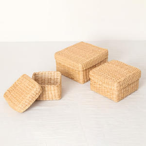 Great quality folding gift box <b>water</b> hyacinth storage boxes lidded <b>container</b> with many sizes - Product Image 5