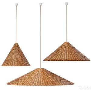 Ensemble de trois abat-jour en rotin faits à la main, écologiques, en osier et en bambou, luminaire suspendu pour plafond, décoration d'intérieur, style moderne - Product Image 4