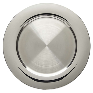 Assiette de présentation ronde en métal argenté, très vendue, pour la maison et les dîners de mariage - Product Image 1